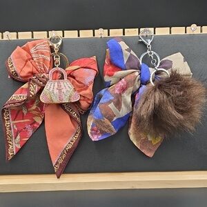 Colorful Bow Keychains with Charms